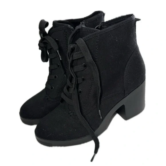 Call It Spring Black Boots, Size 8, 3 1/2 Chunky Heel - Picture 2 of 3